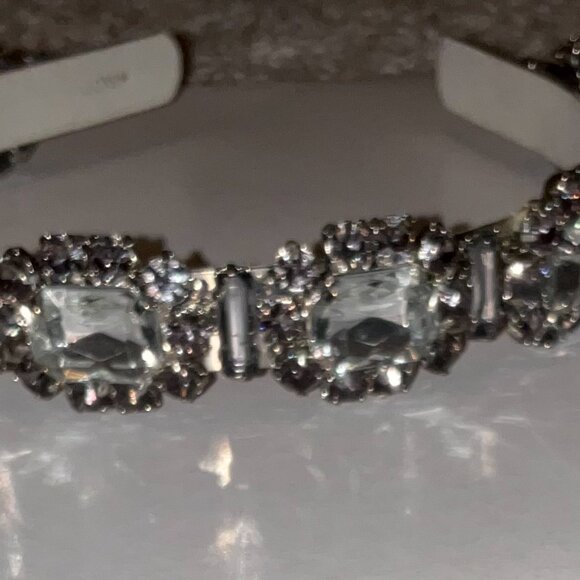 j.crew crystal jeweled headband silver. main image 6